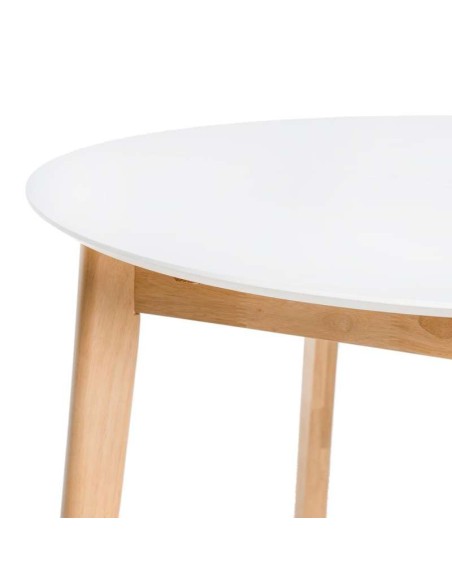 Mesa Extensible HAL Ø100 (100x130) cm, DM Blanco / Madera - Vackart