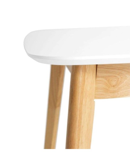 Mesa Extensible DAPHNE 140/180x90 cm Madera Blanca / Natural - Vackart