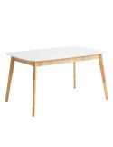 Mesa Extensible DAPHNE 120/150x80 cm, Madera Blanca / Natural