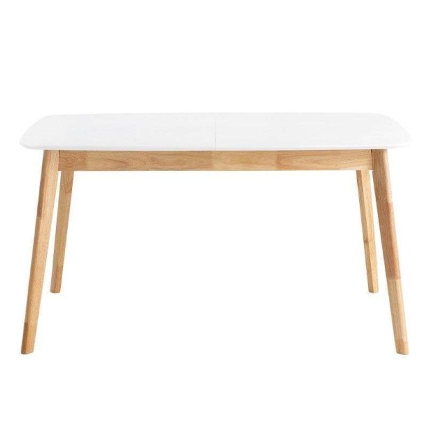 Mesa Extensible DAPHNE 120/150x80 cm Madera Blanca / Natural - Vackart 