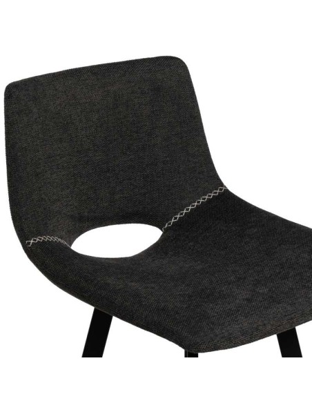 Taburete Alto TEHUV 65,5 cm, Textil Gris Oscuro / Metal. Vackart
