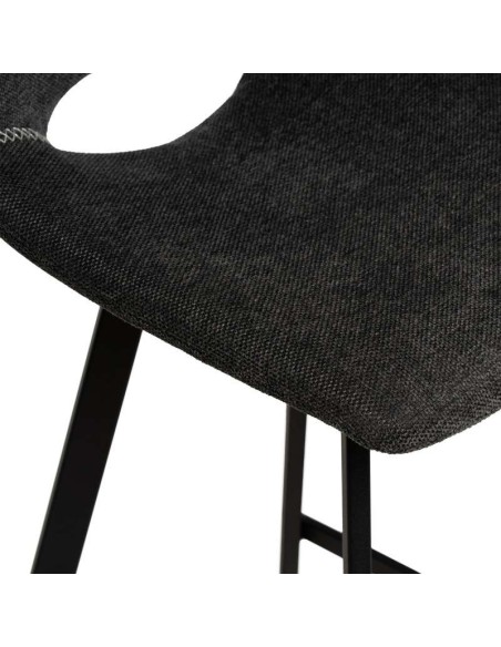 Taburete Alto TEHUV 65,5 cm, Textil Gris Oscuro / Metal. Vackart