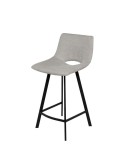 Taburete Alto TEHUV 65,5 cm, Textil Gris Claro / Metal