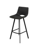 Taburete Alto TEHUV 75,5 cm, Textil Gris Oscuro / Metal