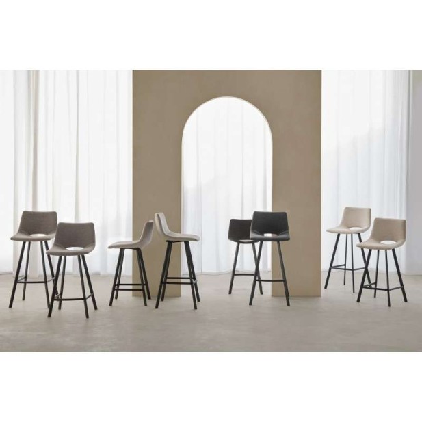 Taburete Alto TEHUV 75,5 cm, Textil Gris Oscuro / Metal. Vackart Taburete Alto TEHUV 75,5 cm, Textil Gris Oscuro / Metal. Vackart