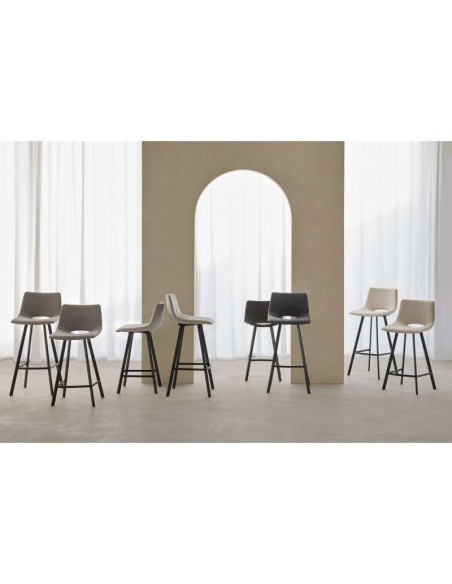 Taburete Alto TEHUV 75,5 cm, Textil Gris Oscuro / Metal. Vackart