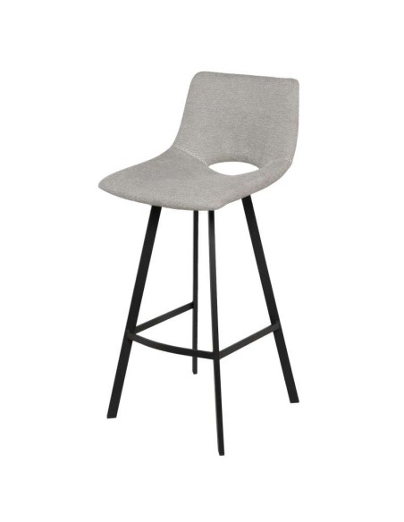 Taburete Alto TEHUV 75,5 cm, Textil Gris Claro / Metal. Vackart