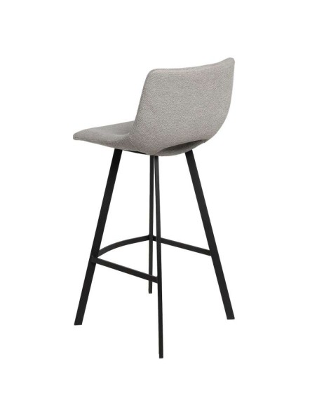 Taburete Alto TEHUV 75,5 cm, Textil Gris Claro / Metal. Vackart