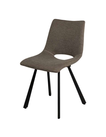 Silla Tapizada NUEG, Metal / Textil Taupé - Vackart