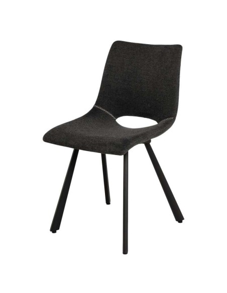 Silla Tapizada NUEG, Metal / Textil Gris Oscuro - Vackart