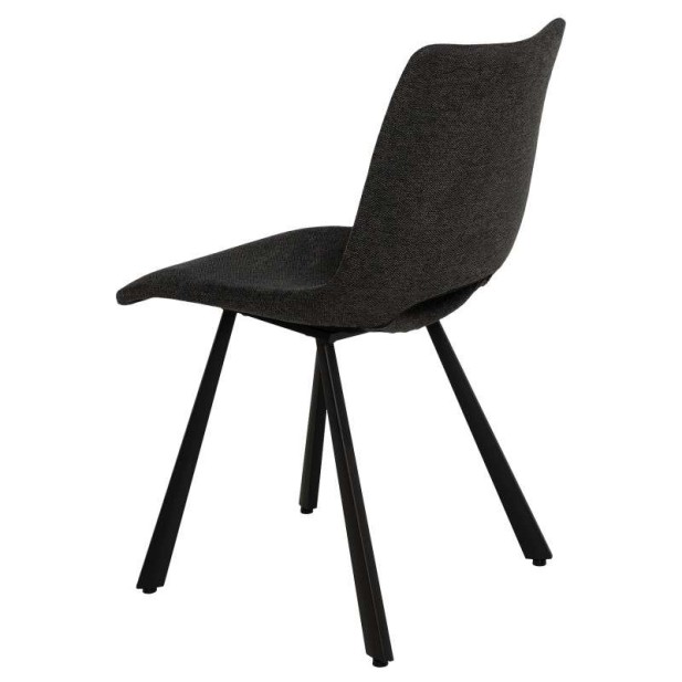 Silla Tapizada NUEG, Metal / Textil Gris Oscuro - Vackart
