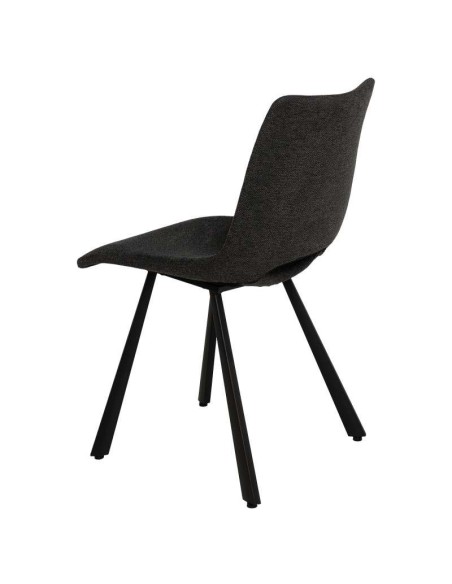 Silla Tapizada NUEG, Metal / Textil Gris Oscuro - Vackart