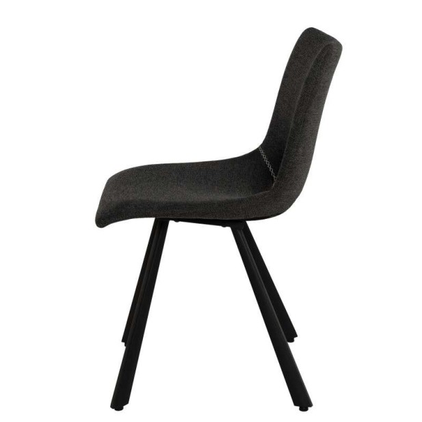 Silla Tapizada NUEG, Metal / Textil Gris Oscuro - Vackart