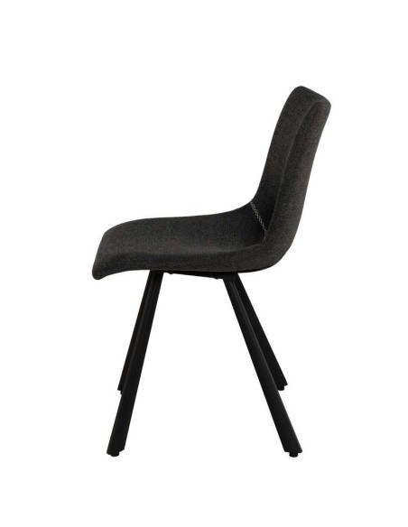 Silla Tapizada NUEG, Metal / Textil Gris Oscuro - Vackart