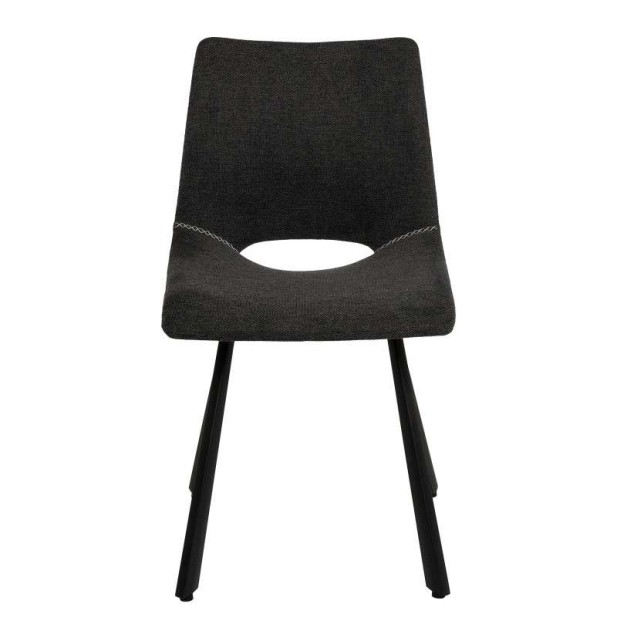 Silla Tapizada NUEG, Metal / Textil Gris Oscuro - Vackart