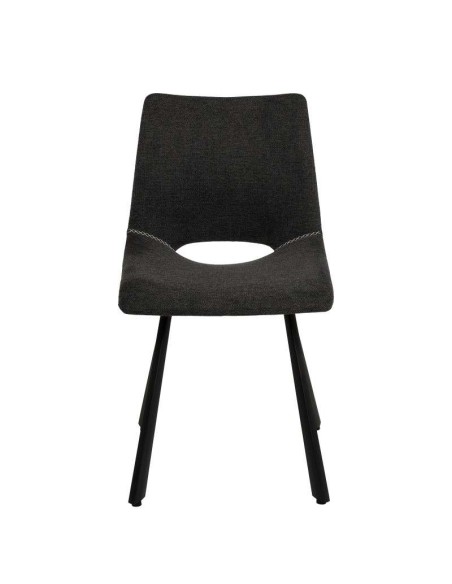 Silla Tapizada NUEG, Metal / Textil Gris Oscuro - Vackart