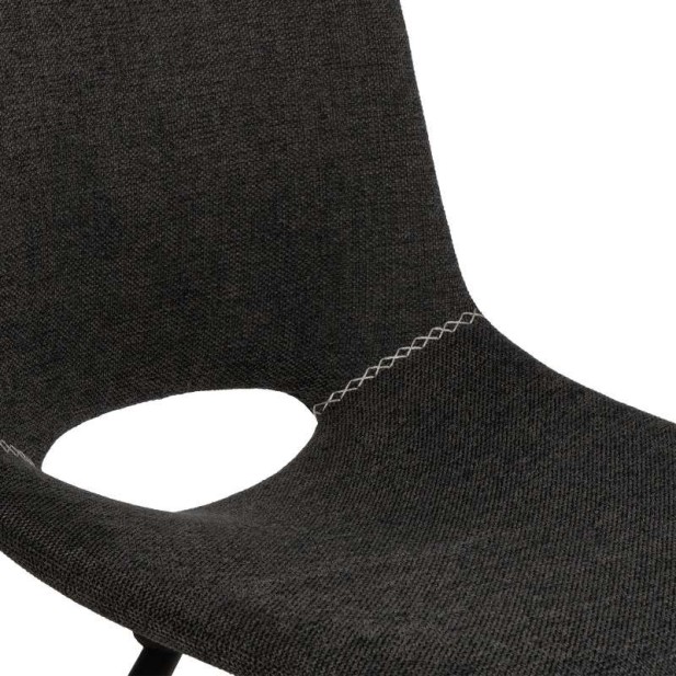 Silla Tapizada NUEG, Metal / Textil Gris Oscuro - Vackart