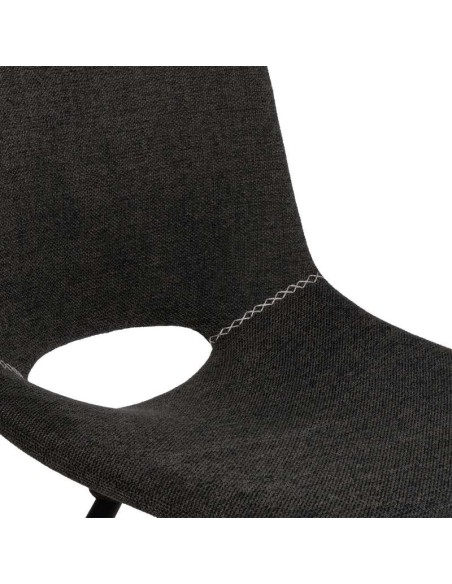 Silla Tapizada NUEG, Metal / Textil Gris Oscuro - Vackart
