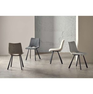 Silla Tapizada NUEG, Metal / Textil Gris Oscuro - Vackart 2