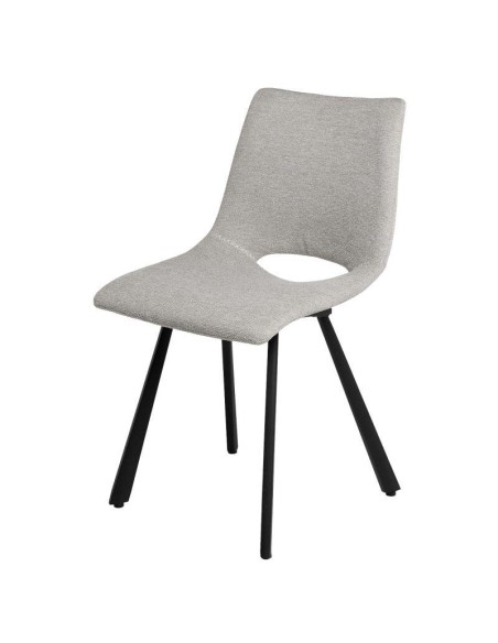 Silla Tapizada NUEG, Metal / Textil Gris Claro - Vackart