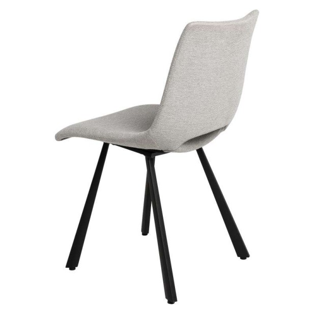 Silla Tapizada NUEG, Metal / Textil Gris Claro - Vackart
