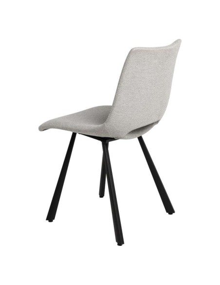 Silla Tapizada NUEG, Metal / Textil Gris Claro - Vackart