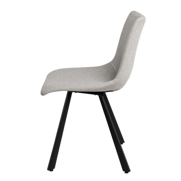 Silla Tapizada NUEG, Metal / Textil Gris Claro - Vackart