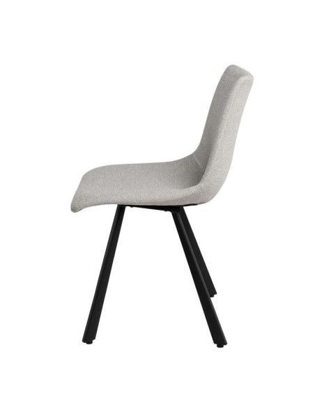 Silla Tapizada NUEG, Metal / Textil Gris Claro - Vackart