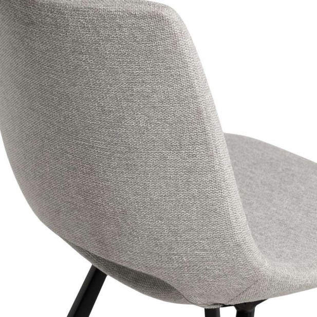 Silla Tapizada NUEG, Metal / Textil Gris Claro - Vackart