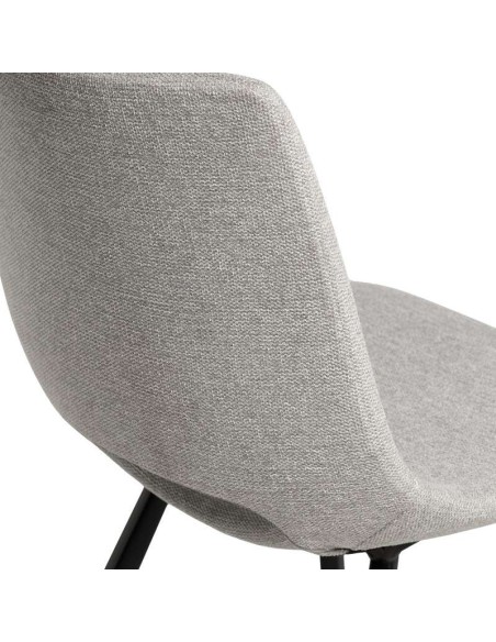Silla Tapizada NUEG, Metal / Textil Gris Claro - Vackart