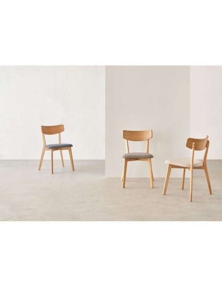 Silla MØRK, Madera Natural / Textil Beige - Vackart
