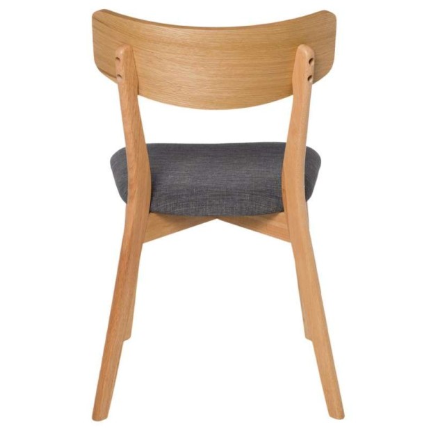 Silla MØRK, Madera Natural / Textil Gris Oscuro - Vackart Silla MØRK, Madera Natural / Textil Gris Oscuro - Vackart