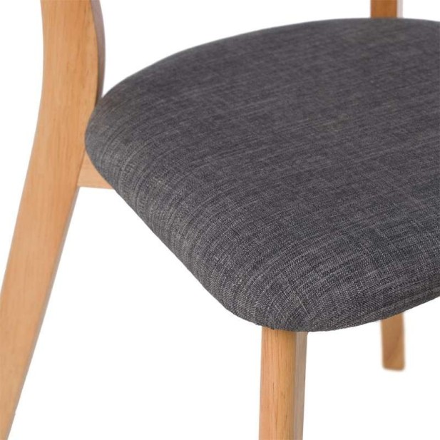 Silla MØRK, Madera Natural / Textil Gris Oscuro - Vackart Silla MØRK, Madera Natural / Textil Gris Oscuro - Vackart