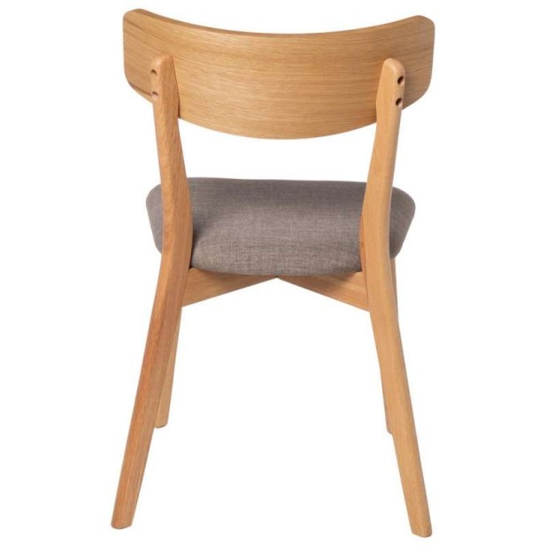 Silla MØRK, Madera Natural / Textil Gris Claro - Vackart Silla MØRK, Madera Natural / Textil Gris Claro - Vackart
