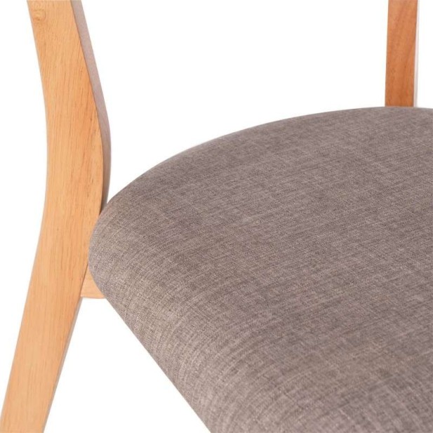Silla MØRK, Madera Natural / Textil Gris Claro - Vackart Silla MØRK, Madera Natural / Textil Gris Claro - Vackart