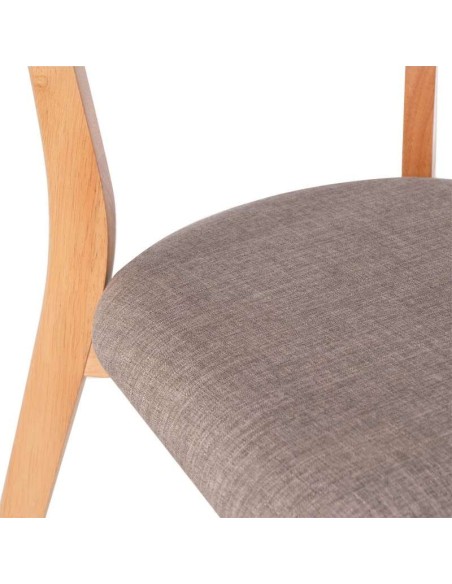 Silla MØRK, Madera Natural / Textil Gris Claro - Vackart