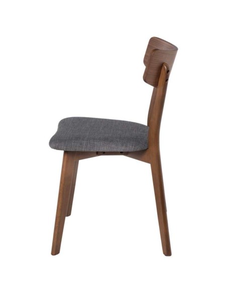 Silla MØRK, Madera Nogal / Textil Gris Oscuro - Vackart