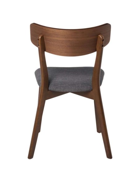 Silla MØRK, Madera Nogal / Textil Gris Oscuro - Vackart