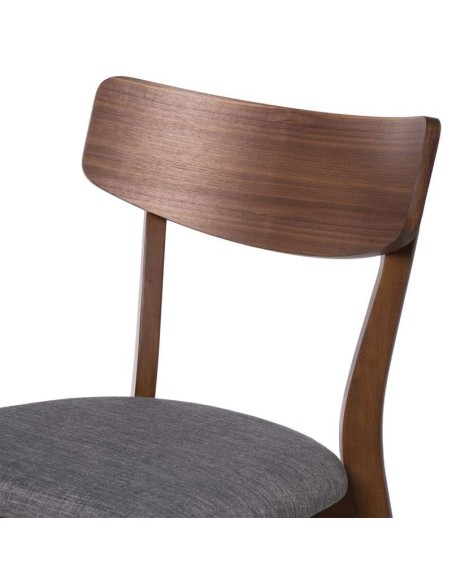 Silla MØRK, Madera Nogal / Textil Gris Oscuro - Vackart