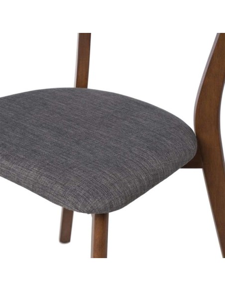 Silla MØRK, Madera Nogal / Textil Gris Oscuro - Vackart