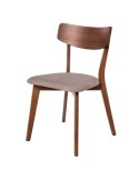 Silla MØRK, Madera Nogal / Textil Gris Claro