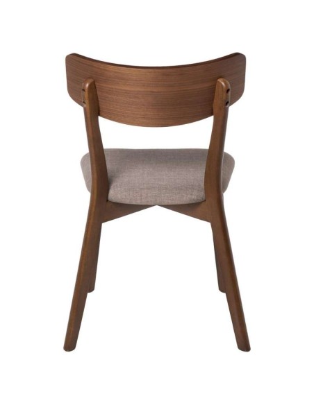 Silla MØRK, Madera Nogal / Textil Gris Claro - Vackart