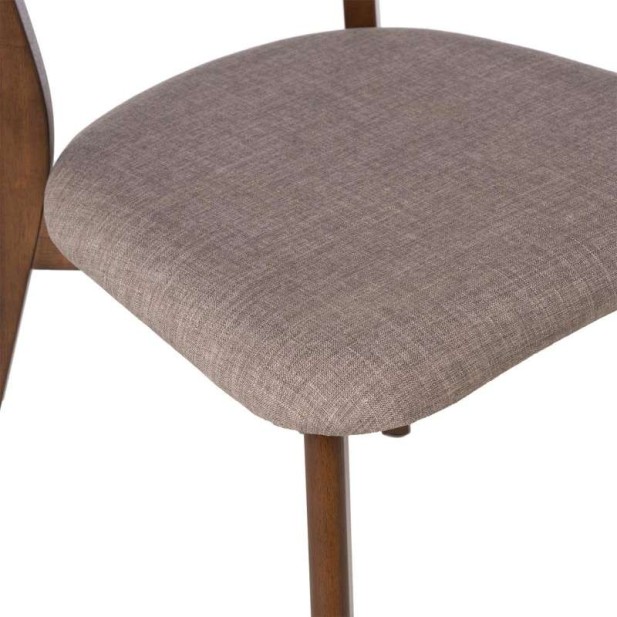 Silla MØRK, Madera Nogal / Textil Gris Claro - Vackart Silla MØRK, Madera Nogal / Textil Gris Claro - Vackart
