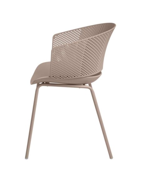 Silla RUMMELS, Polipropileno / Metal Beige - Vackart