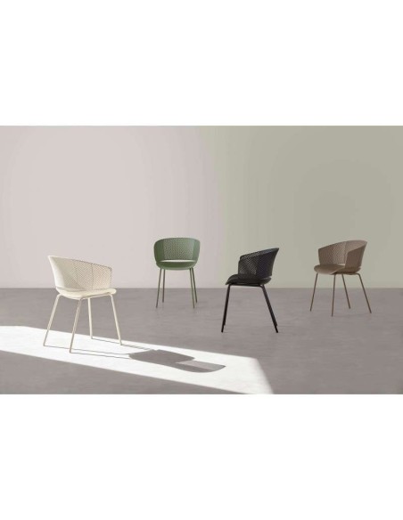 Silla RUMMELS, Polipropileno / Metal Beige - Vackart