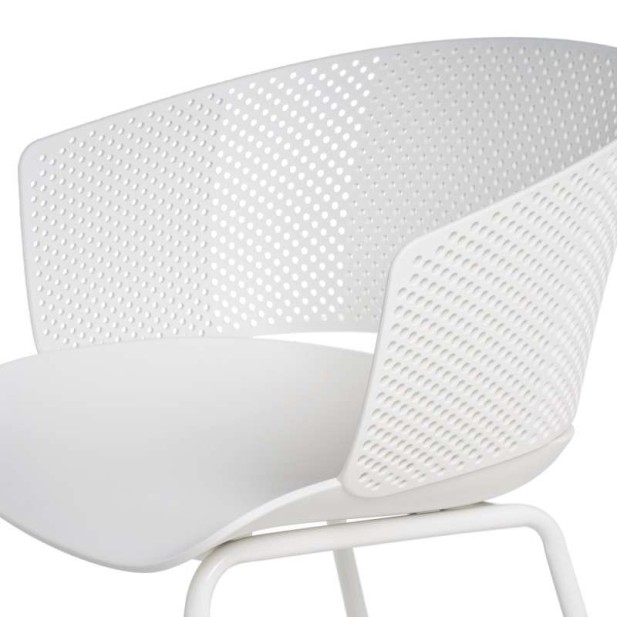 Silla RUMMELS, Polipropileno / Metal Blanco - Vackart