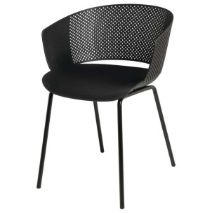 Silla RUMMELS, Polipropileno / Metal Negro - Vackart. Las más originales y exclusivas sillas de diseño nórdico en Vackart, tu tienda de diseño online.