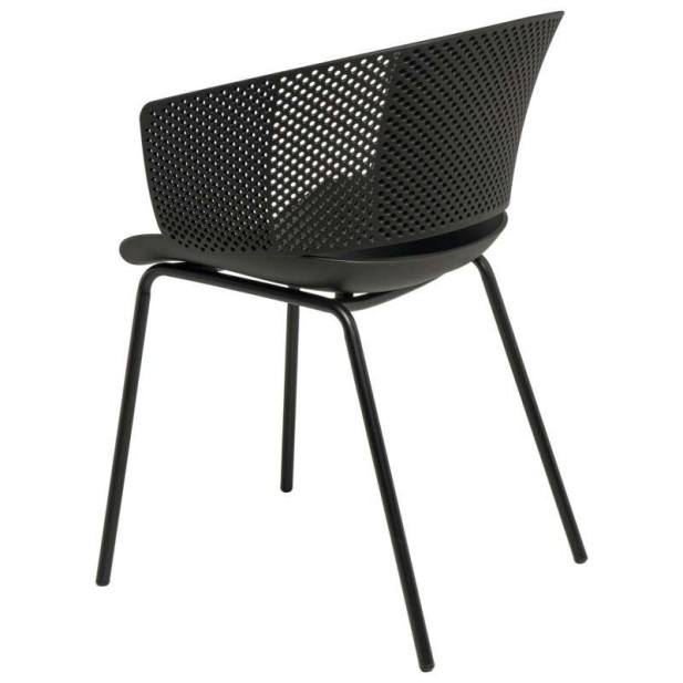 Silla RUMMELS, Polipropileno / Metal Negro - Vackart