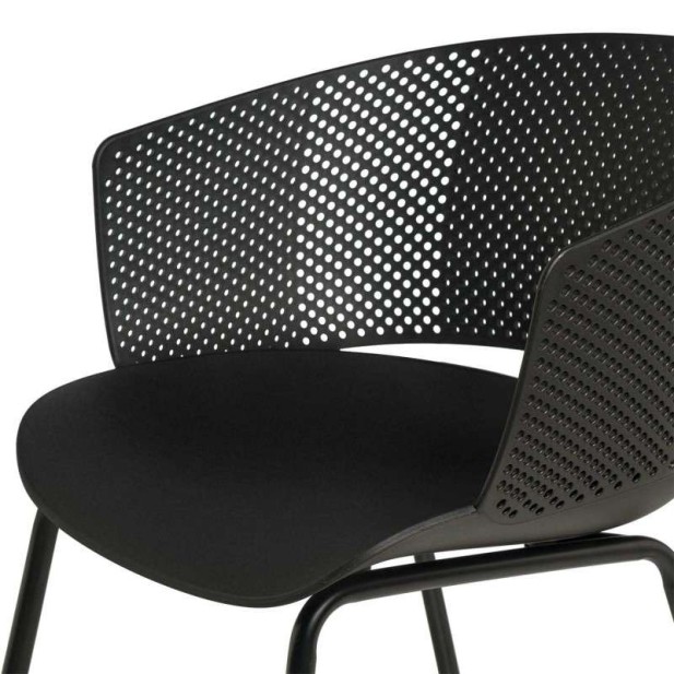 Silla RUMMELS, Polipropileno / Metal Negro - Vackart