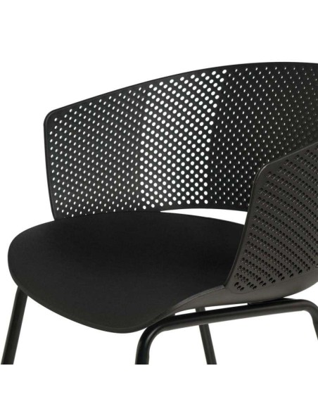 Silla RUMMELS, Polipropileno / Metal Negro - Vackart